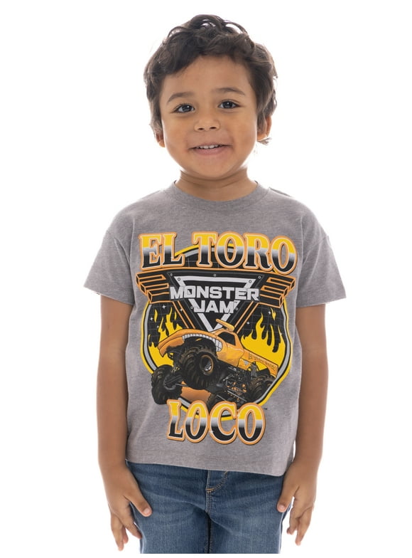Monster Jam Toddlers’ El Torro Cotton Graphic Tee with Short Sleeves, Sizes 12M-5T