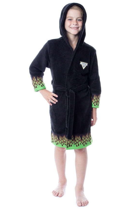 Monster Jam Toy Trucks Boys' Graphic Fleece Plush Hooded Robe Bathrobe