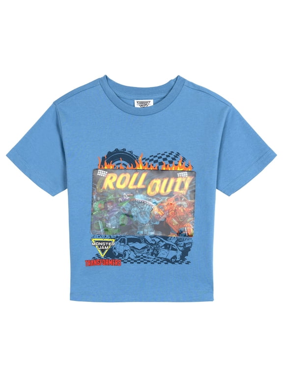 Transformers Toddler Boys' 3D Novelty Short Sleeve T-Shirt Slate Blue