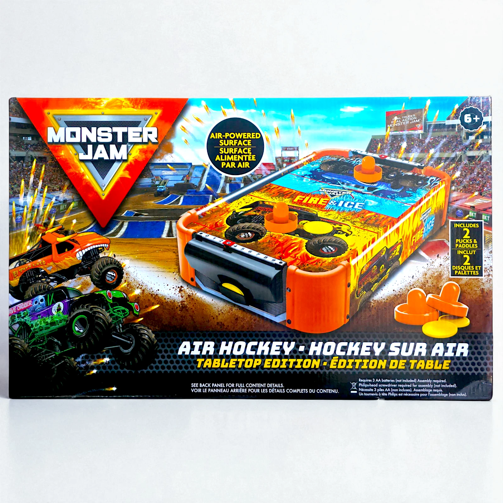 Monster Jam Wooden Electronic Tabletop Air Hockey Table - Walmart.com