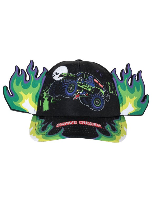 Youth Boys' Cosplay Strapback Baseball Cap Grave Digger Green