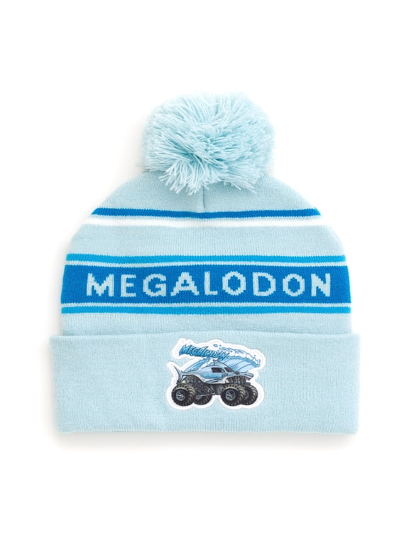 Youth Boys' Knit Beanie Hat Megalodon Blue