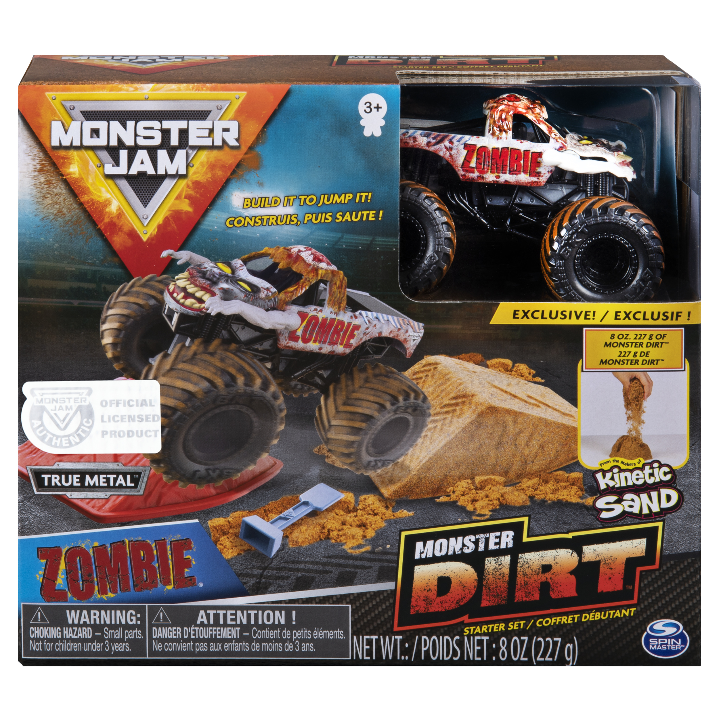 Monster Jam, Zombie Monster Dirt Starter Set, Featuring 8oz of Monster Dirt and Official 1:64 Scale Die-Cast Monster Jam Truck