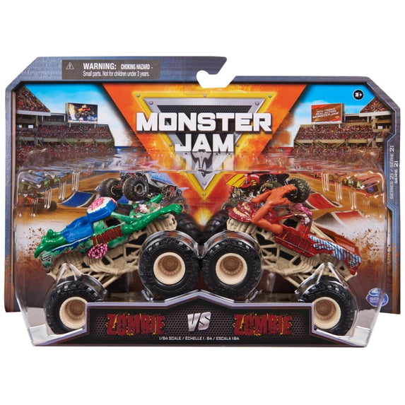 Monster Jam, Zombie Vs. Zombie 1:64 Scale Die-Cast Monster Trucks