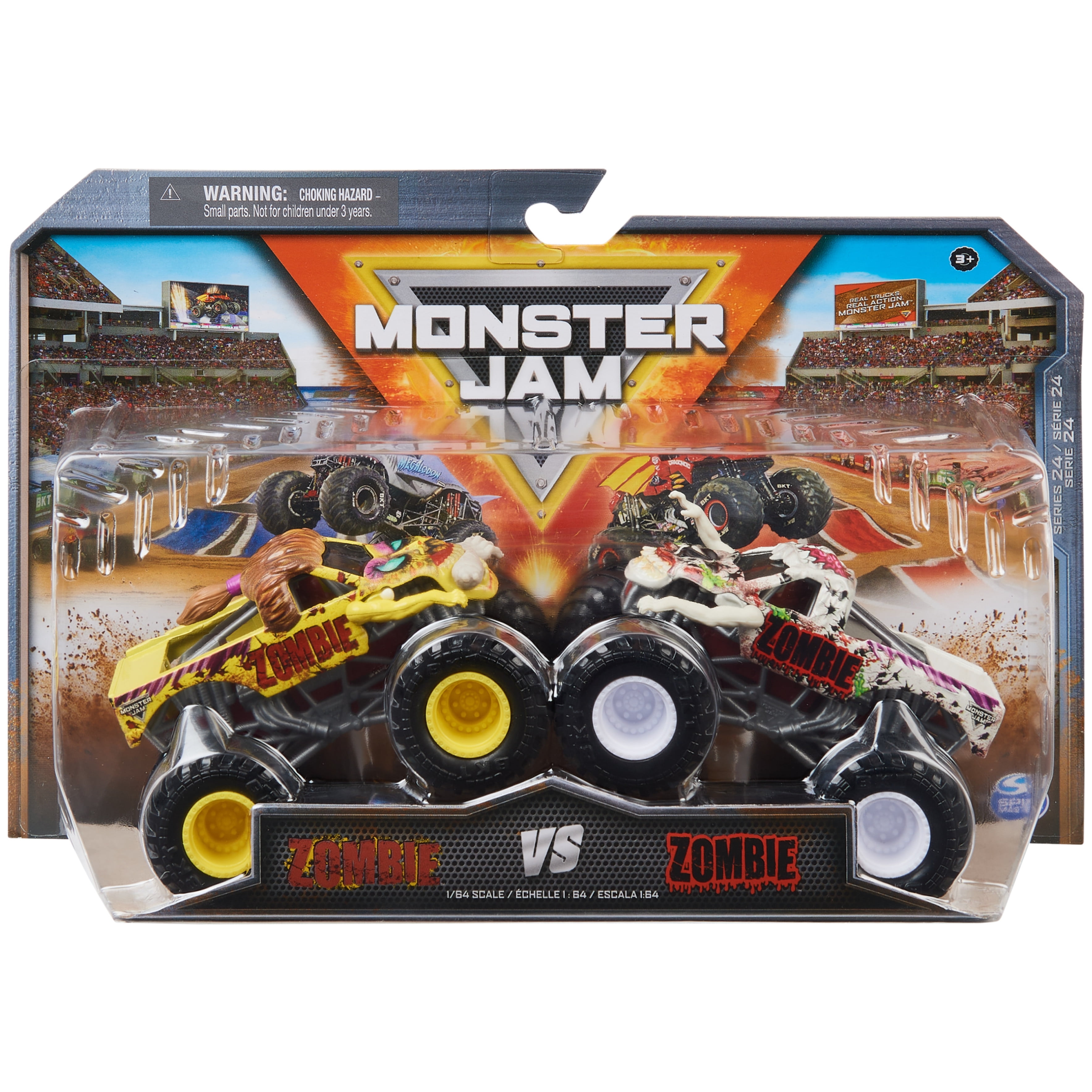 Monster Jam Zombie (Yellow) Zombie (White) 1:64 Scale Monster Trucks,  Girl and Boy Toys