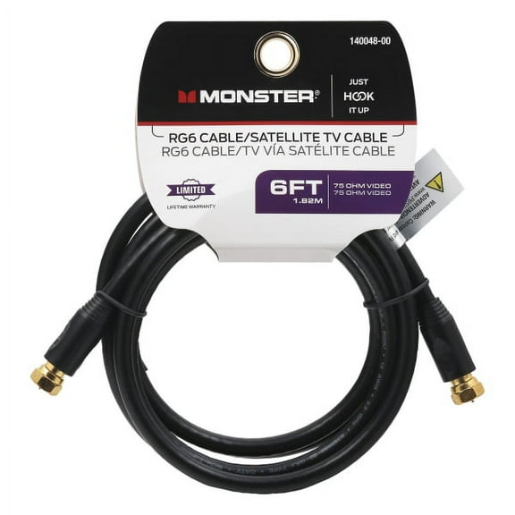 Monster Jhiu 140048-00 6 ft. RG6 Video Coaxial Cable