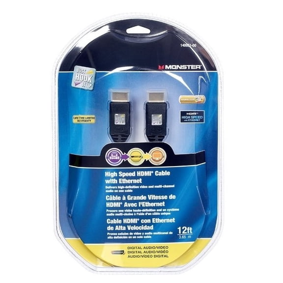 Monster Jhiu 140051-00 12 ft. High Speed HDMI Cable