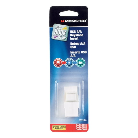 Monster Jhiu 140242-00 Cable USB Keystone Insert White