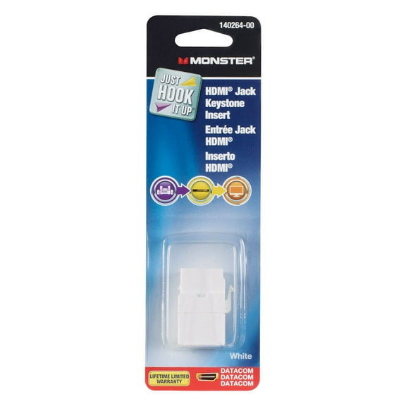 Monster Jhiu 140264-00 White HDMI Keystone Insert