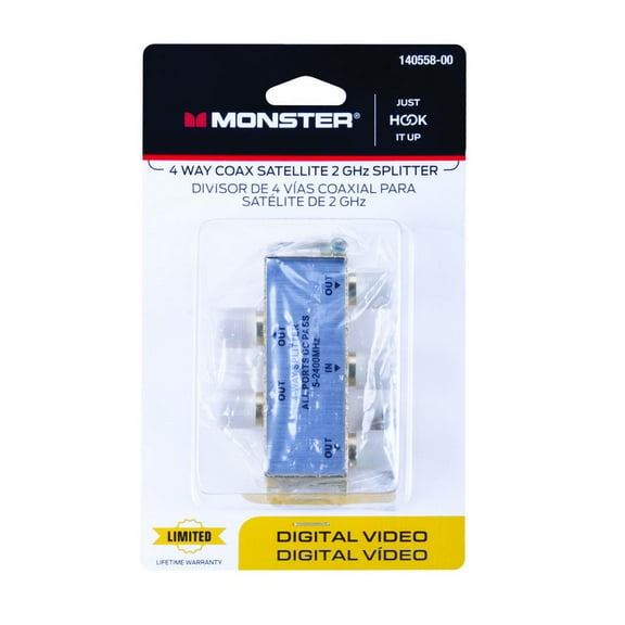 Monster Jhiu 140558-00 4 Way Satellite Splitter
