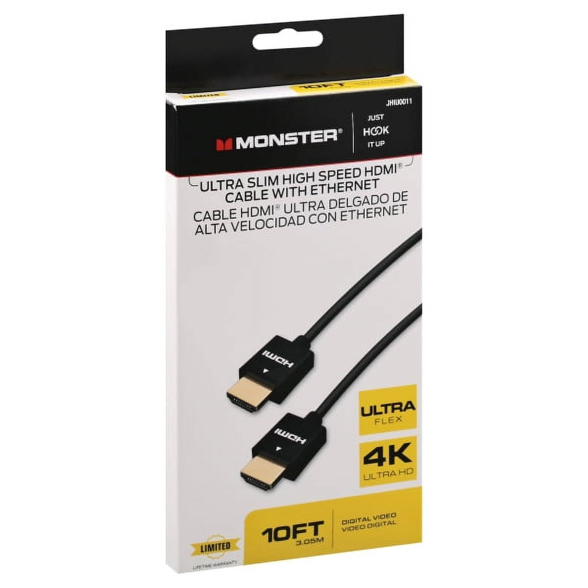 Monster 141084-00 High Speed Cable with Ethernet Just Hook It Up 1 ft. L  HDMI Black