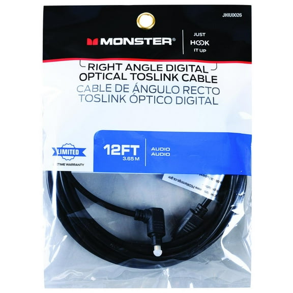 Monster Just Hook It Up 12 ft. L Digital Optical Toslink Cable Digital Optical