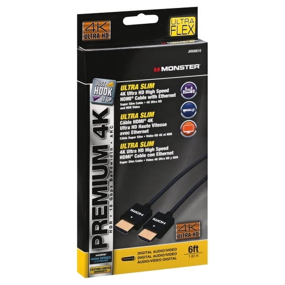 Cable Hdmi Slim 6' By Just Hook It Up Mfrpartno Jhiu0010
