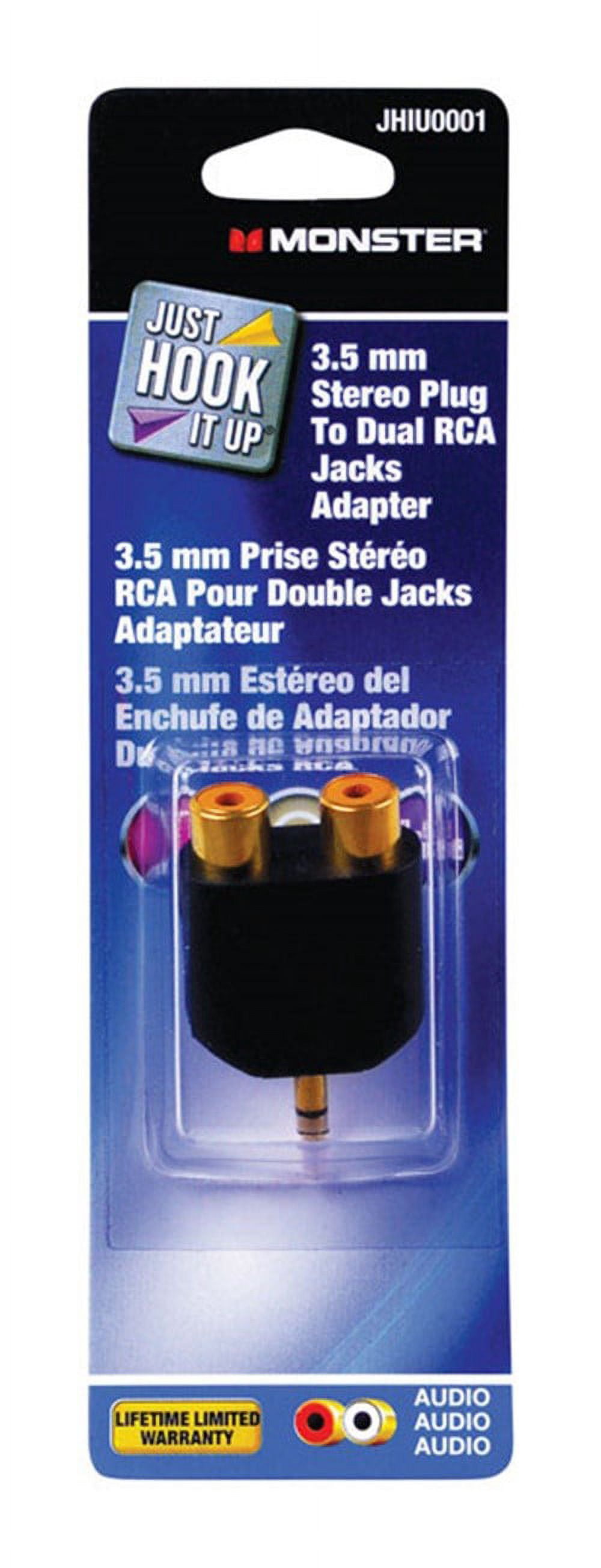 ADAPTR 3.5MM TO DUAL RCA by JUST HOOK IT UP MfrPartNo JHIU0001