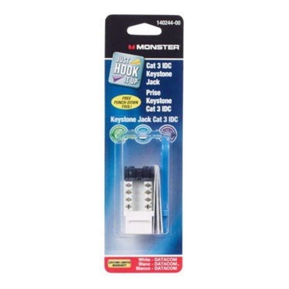 Cat 3 Voice Grade Multi-Line Jack 6 Position, 6 Conductor White Vanco 140244-00