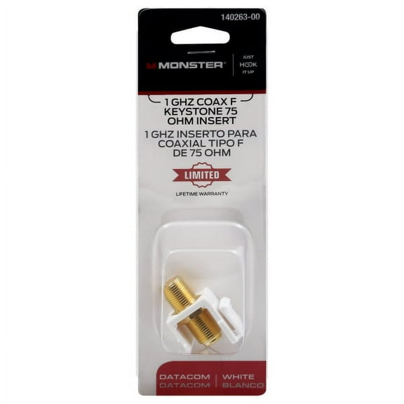 Monster Just Hook It Up F-Connector F Coaxial  Connector Keystone Insert 1 pk