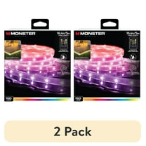 (2 pack) Monster LED 16.4ft Outdoor Indoor LED Light Strip with Remote, Multi-Color, Indoor, Corded Electric