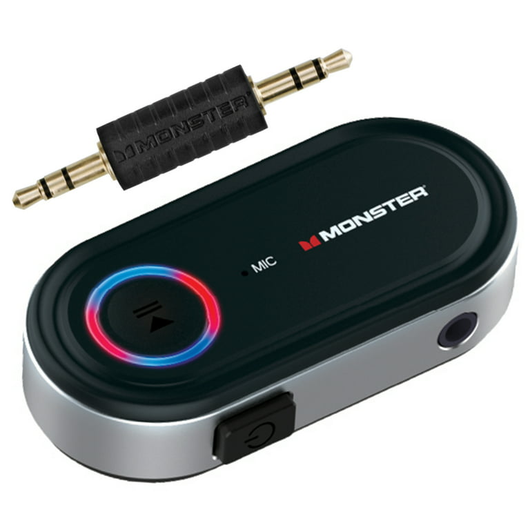 Monster LED Bluetooth Audio Receiver, Speak Through Your Vehicle’s  Speakers, Voice Activation, Built-in Microphone