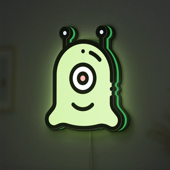 Monster LED Lightbox - Sci-Fi Alien Horror Spooky Decor, Custom Led Sign for Home Office Shop Decor (Height 12 inch, 30cm)