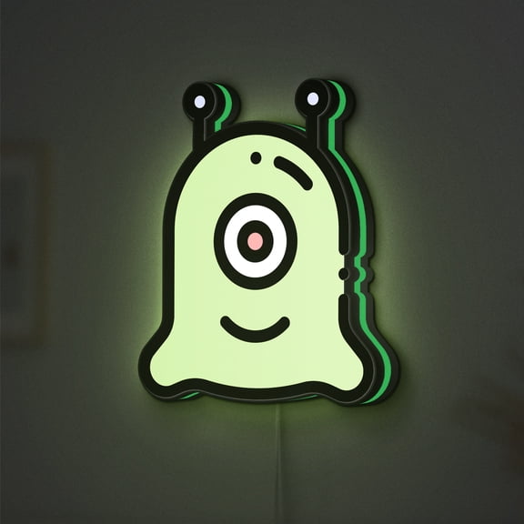 Monster LED Lightbox - Sci-Fi Alien Horror Spooky Decor, Custom Led Sign for Home Office Shop Decor (Height 16 inch, 40cm)