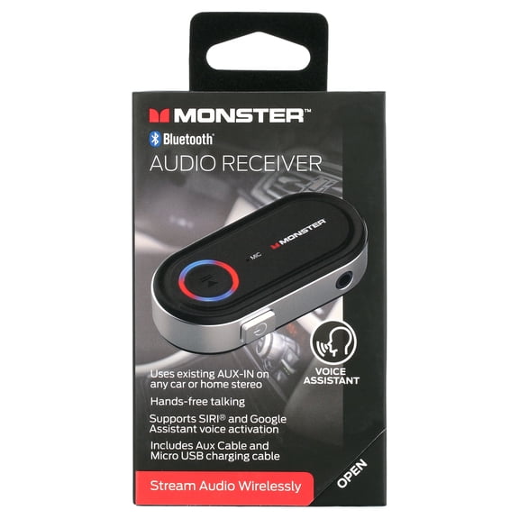Monster LED New Bluetooth Audio Receiver, Speak through Speakers, Voice Activation, 3 x 0.25 x 1