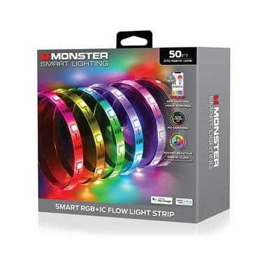Monster Smart 50ft Indoor Multi-Color LED Light Strip, Sound Reactive, Razer Chroma, Corded Electric