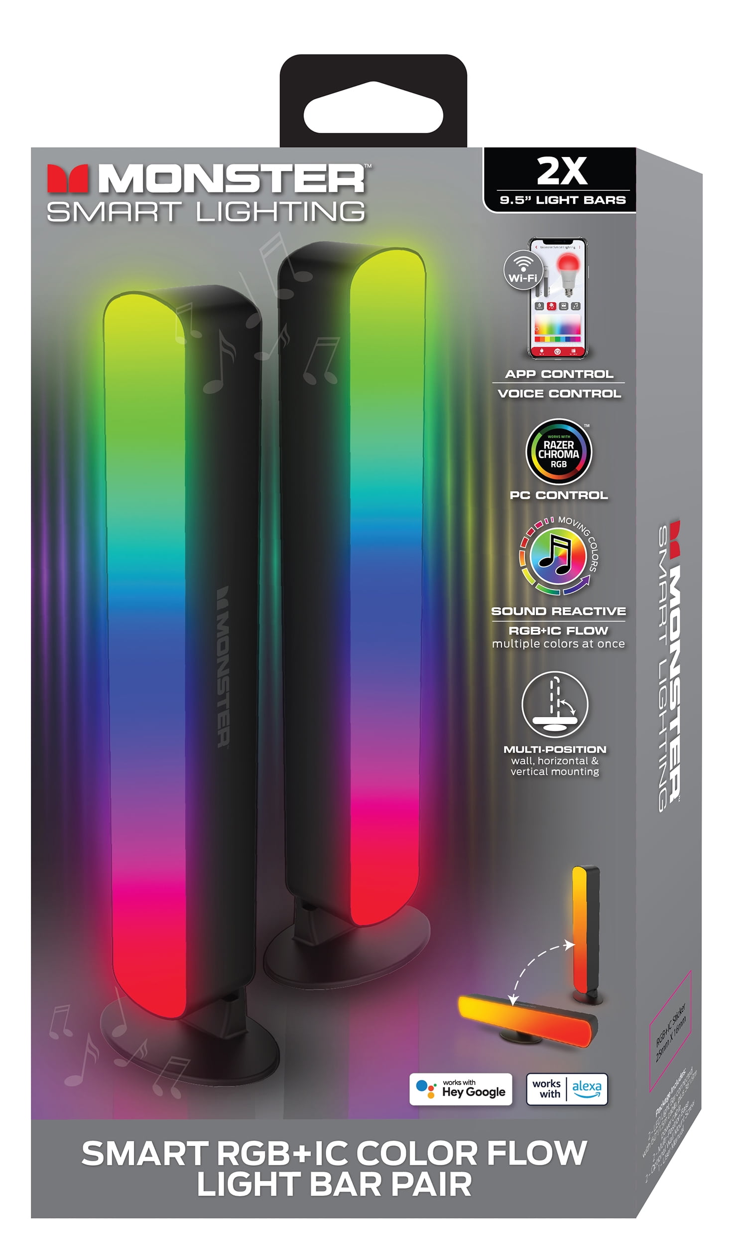 Monster LED Wi-Fi Light Bar 2-Pack: Smart Razer Chroma Monster LED Wi-Fi Light Bar 2-Pack: Smart Razer Chroma
