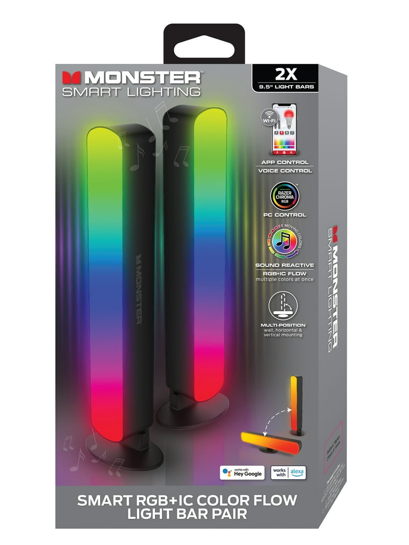 Yeelight x Razer LEDスマートランプD2 | 2個セット Monster Smart LED Light Bars 2-Pack, Multicolor LED Lights for