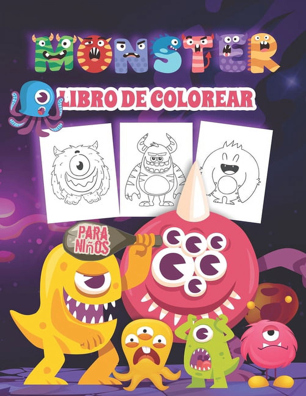 Monster Libro de Colorear para NiÃ±os: Libro para colorear de monstruos terrorÃ­ficos para niÃ±os de todas las edades. Rega, (Paperback)