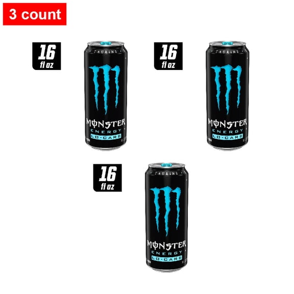 Monster Locarb Energy Drink Can 16 fl oz - 3 count