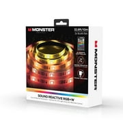 Monster MLB72049RGB 32.8ft Sound Reactive Smart Multi-Color Multi-White LED Light Strip