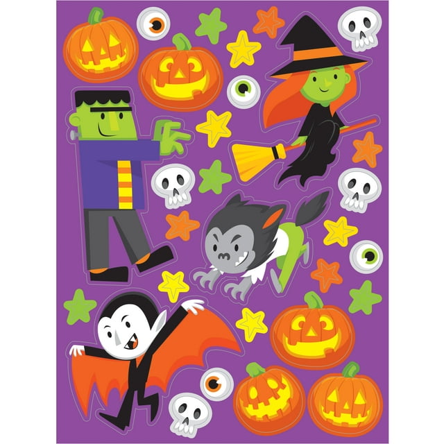 Monster Madness Halloween Stickers, 4 pack - Walmart.com
