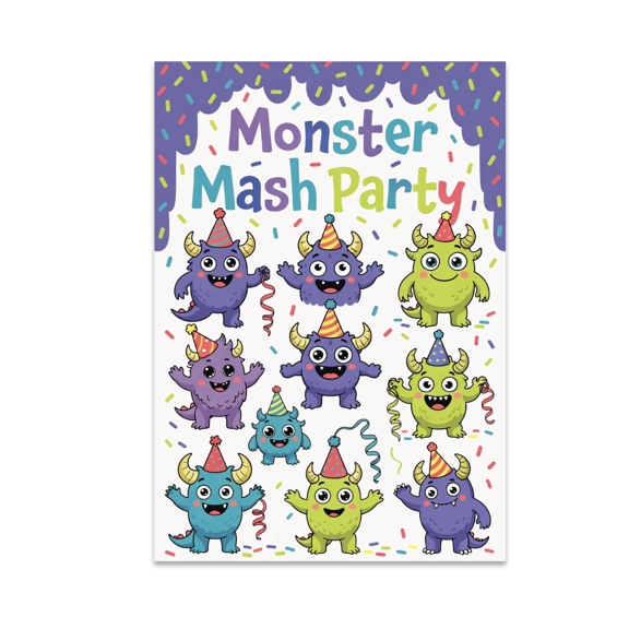 Monster Mash Party Poster Art - Monster Theme Enthusiast - 13x19 Poster Print