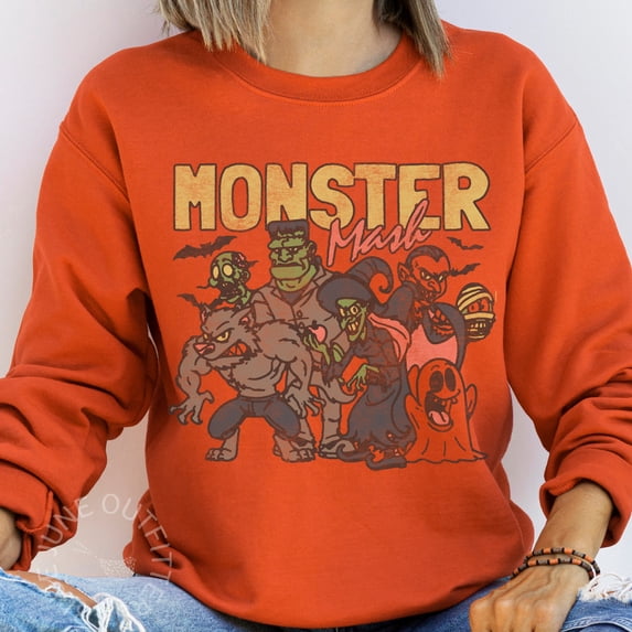 Color Masher Monster Mash Retro Halloween Vintage Sweatshirt - Walmart.com