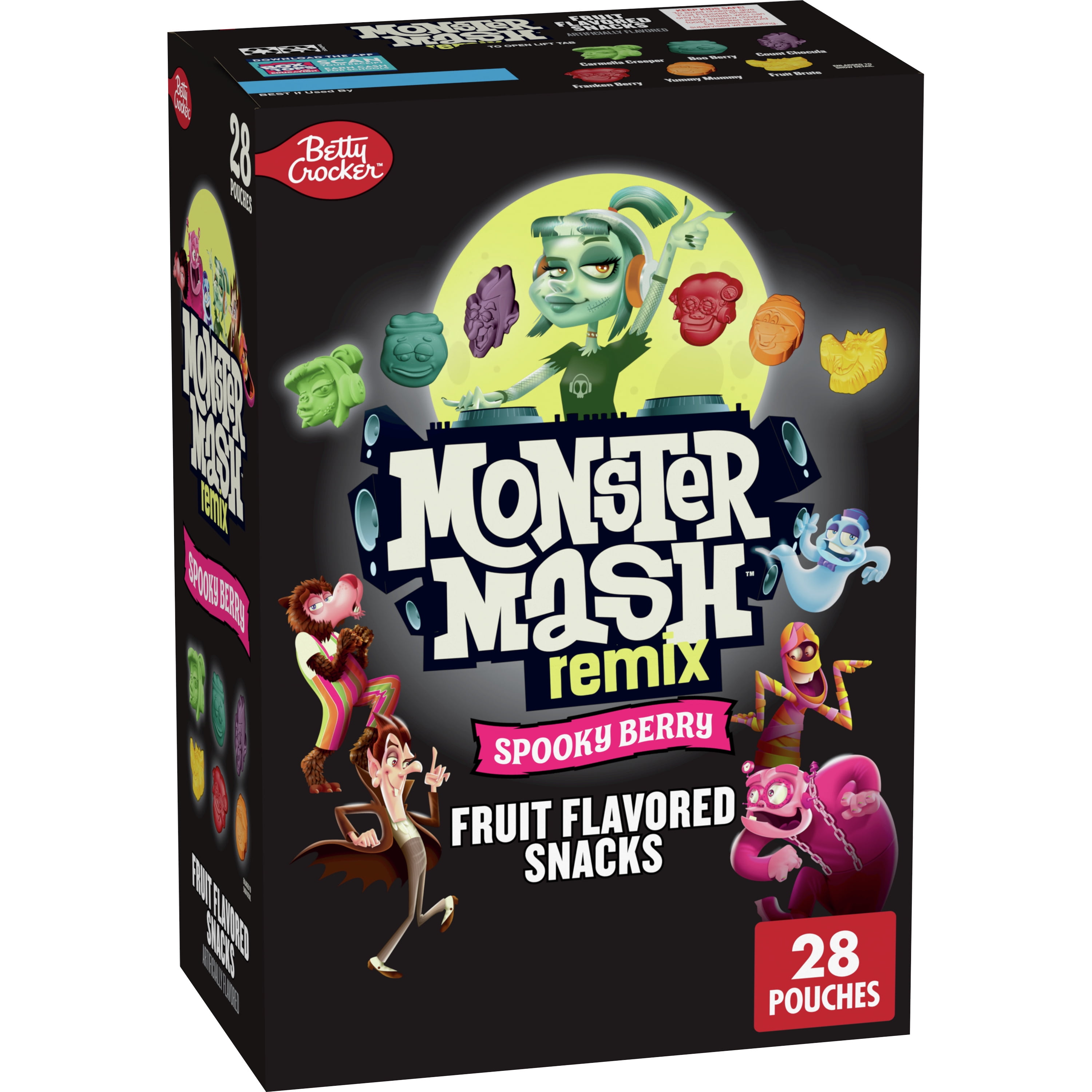 Monster Mash Spooky Berry Fruit Flavored Snacks, Treat Pouches, Gluten
