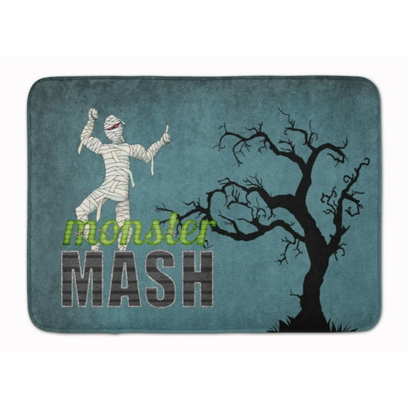 Monster Mash with Mummy Halloween Machine Washable Memory Foam Mat