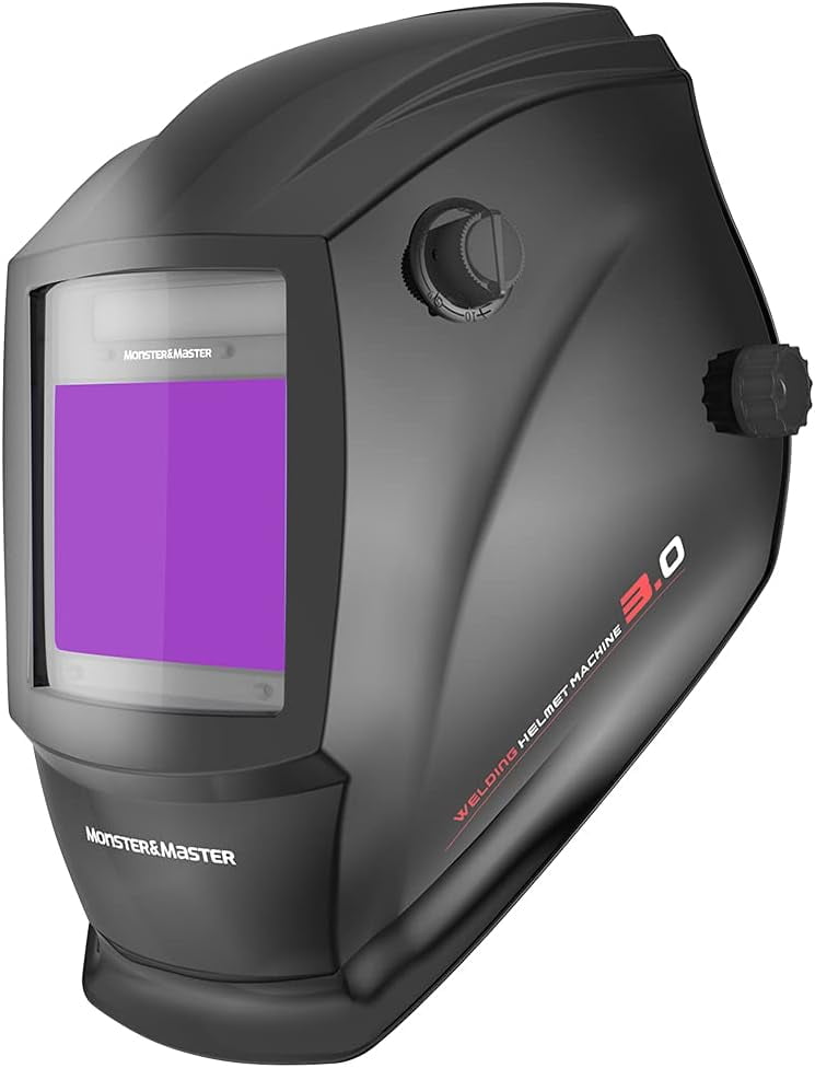 Monster & Master Auto Darkening Welding Helmet, 4 Arc Sensor Wide Shade