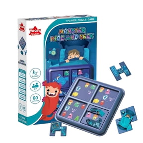 Unbranded Monster Maze Logic Puzzle Game, 60 Challenges STEM Strategy Board Games, Educational Brain Teaser Toy for Kids Ages 5+, Travel Friendly Case