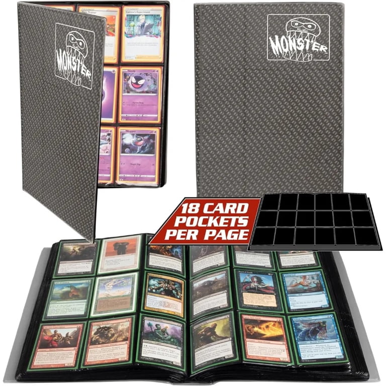Monster Mega Gray Holofoil 9 Pocket XL Binder with Hard Cover (Twice as Large)- Holds 720 Collectible Trading Cards - Compatible with Pokemon, Yugioh, ... Monster Mega Gray Holofoil 9 Pocket XL Binder with Hard Cover (Twice as Large)- Holds 720 Collectible Trading Cards - Compatible with Pokemon, Yugioh, ...