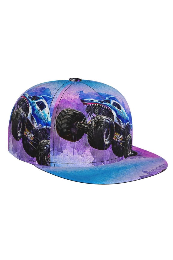 Monster Megalodon Trucks Adjustable Brim Bill Baseball Cap Adjustable Snapback Hat Hip Hop Cap Dad Hat Men Women