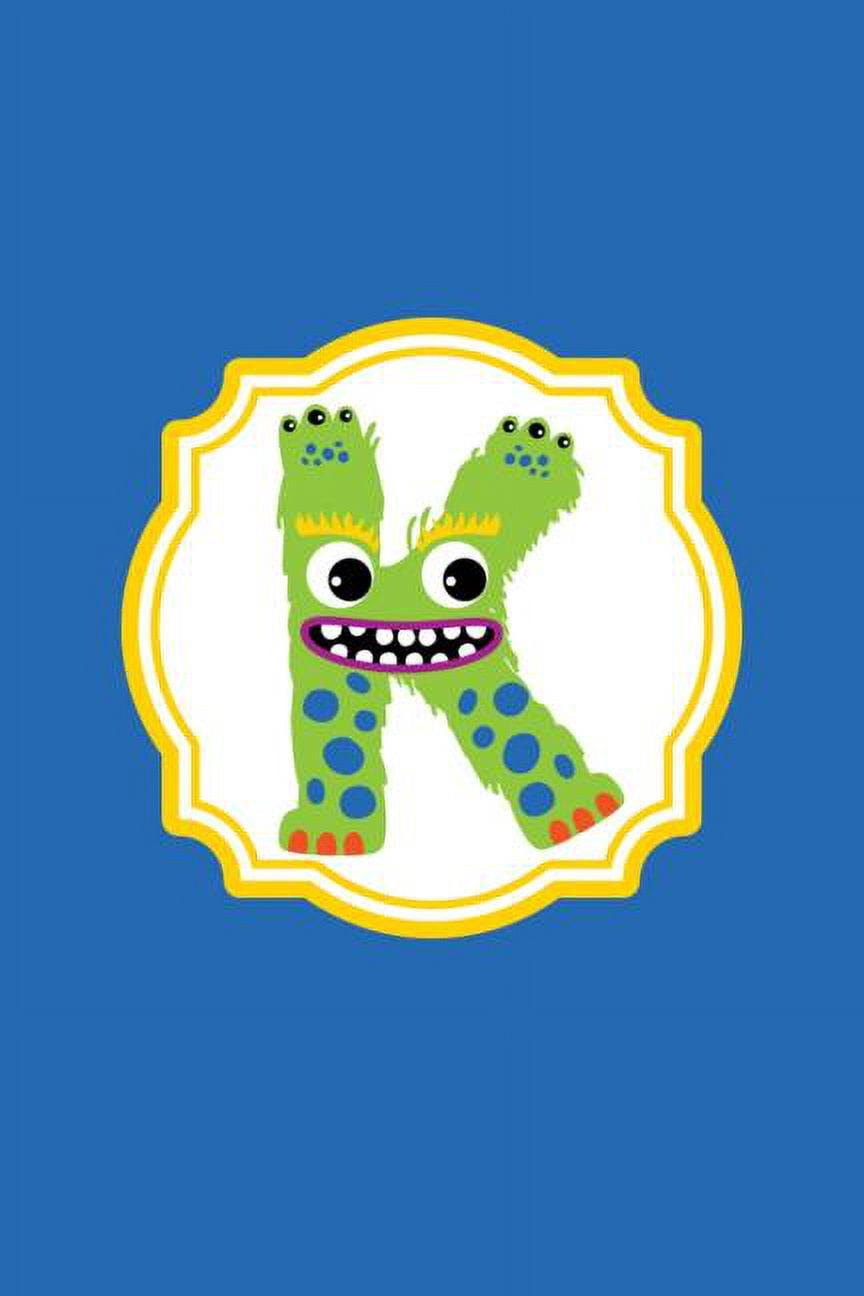 Monster Monogram Journal - Letter K: Lime Green Dotted Monster in Shape ...