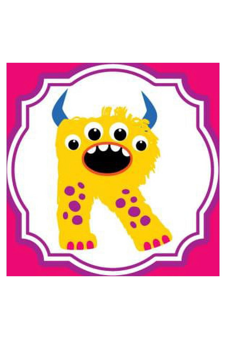Monster Monogram Journal - Letter R: Four Eyed Yellow Monster in Shape ...