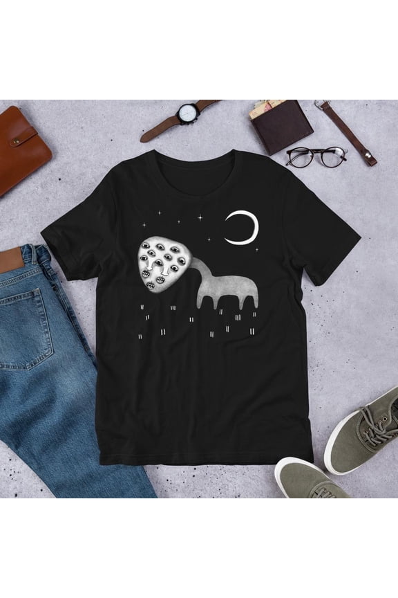 Monster Moon Shirt Eyeball Alien Folk Art Gothic Birthday Housewarming Gifts Creepy Cute W