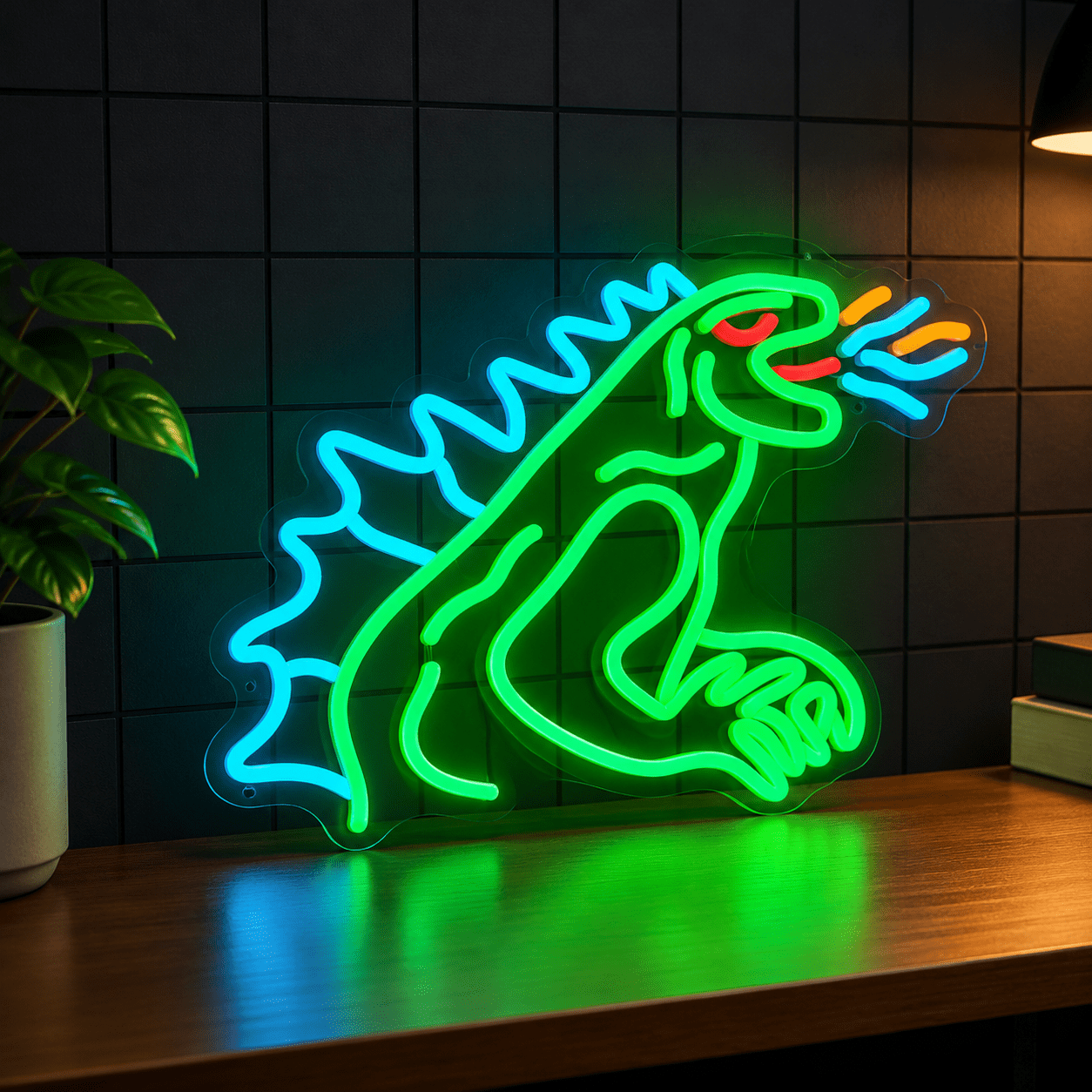 Monster Neon Sign Dinosaur Style Led Light For Gaming Room - Walmart.com