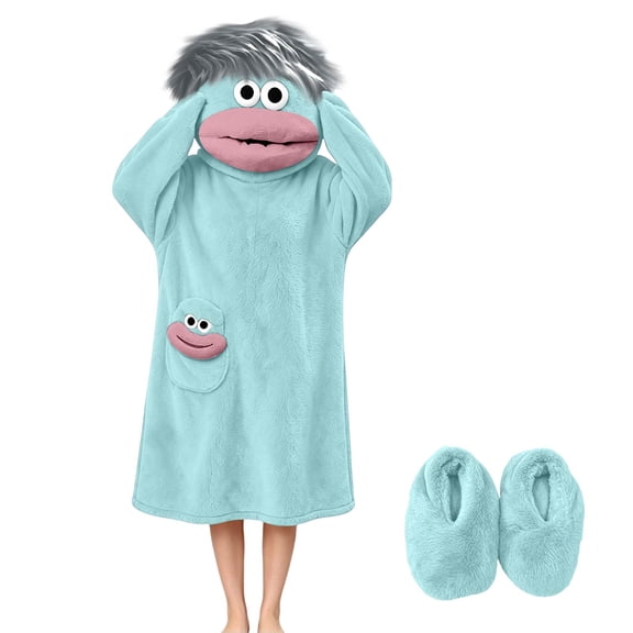 Monster Onesie Adult Pajamas With Slippers, Funny Monster Jumpsuit Sleepwear, Cozy Loungewear, Pajama Party Costume, Home Relaxation, Weekend Wear, Movie Nights And Gift Giving