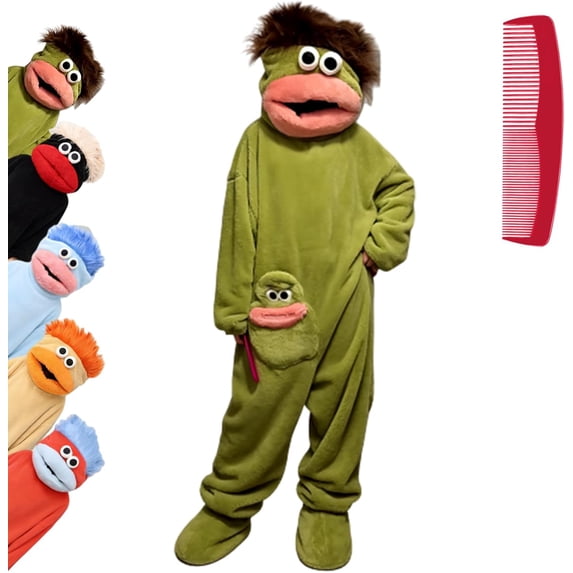 Monster Onesie, Big Mouth Monster Onesie, Green Plush Monster Onesie Pajamas, With Soft Fabric, Long Sleeves Soft Plush Loungewear