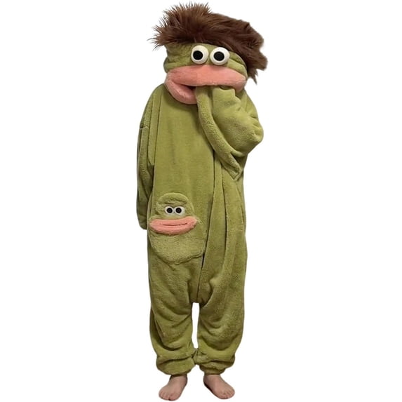 Monster Onesie, Big Mouth Monster Onesie, Plush Monster Onesie Pajamas, With Soft Fabric, Long Sleeves Soft Plush Loungewear
