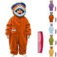 thumbnail image 1 of Monster Onesie with Comb Prop, Big Mouth Monster Onesie, Green Plush Monster Onesie Pajamas, Soft Plush Loungewear Orange 120, 1 of 6