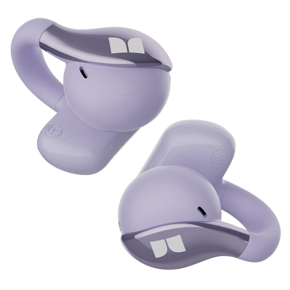 Monster Open Ear AC225 Headphones, Bluetooth 6.0 Wireless Earbuds, Stereo Sound, Lightweight Comfort Clip-On Earbuds with ENC Mic for Clear Calls, 36H Playtime, Touch Control, IPX6 Waterproof, Purple