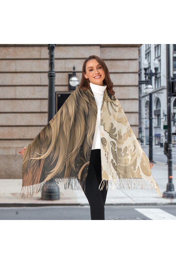 Monster Or Beast Wolf Wave Winter Scarf for Women Fashion Warm Long Soft Blanket Scarves Gifts